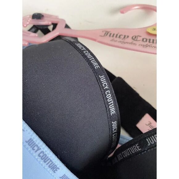 2 Pack Juicy Couture Sexy Push Up Bra JC6559 Blue Black Logo Trim Sz 38C NEW - Picture 14 of 16
